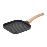 Сковорода гриль квадратна 18×18 см рифлена з гранітним покриттям сіра HP39568C