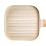 Сковорода гриль квадратна 18×18 см рифлена з гранітним покриттям бежева HP39568W - Зображення 6