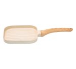 Сковорода гриль квадратна 18×18 см рифлена з гранітним покриттям бежева HP39568W - Зображення 2