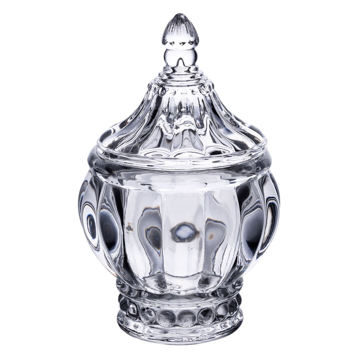 4-20 Цукорниця з кришкою Ø8.5 см ваза цукорниця кругла скляна HP-4-107 - Зображення 1