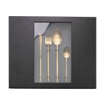 Набір столових приборів 24 предмети столовий набір на 6 персон Золотистий HP-20-17 - Зображення 4