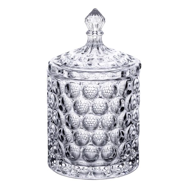 Цукерниця з кришкою 15 см ваза цукорниця кругла скляна HP-4-103