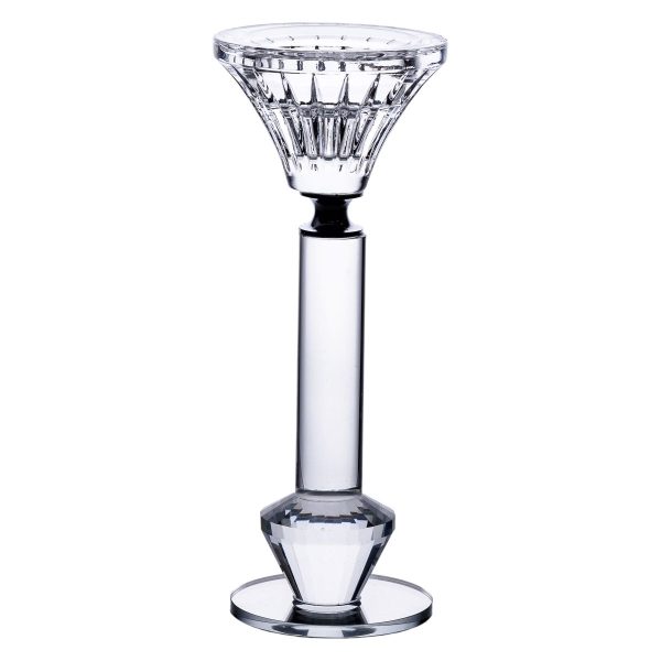 Підсвічник скляний на ніжці  6×17.3 см прозорий декоративний підсвічник на стіл HP-4-10S