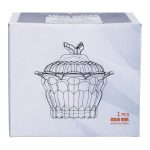 Цукерниця скляна Ø9 см цукерниця з кришкою прозора HP-4-113 - Зображення 5