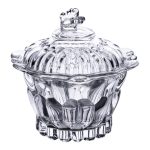 Цукерниця скляна Ø9 см цукерниця з кришкою прозора HP-4-113