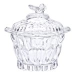 Цукерниця скляна Ø9 см цукерниця кругла з кришкою прозора HP-4-114