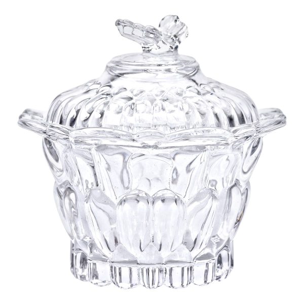 Цукерниця скляна Ø9 см цукерниця кругла з кришкою прозора HP-4-114
