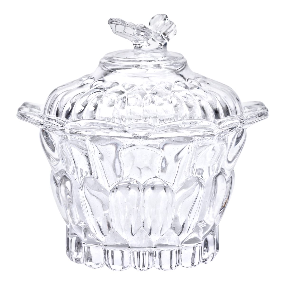 4114_3-1 Цукерниця скляна Ø9 см цукерниця кругла з кришкою прозора HP-4-114 - Зображення 1