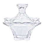 Цукорниця з кришкою 8.5×8.5×8.5 см ваза цукорниця квадратна скляна HP-4-116 - Зображення 2