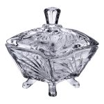 Цукорниця з кришкою 7.5×7.5×9 см ваза цукорниця скляна HP-4-117