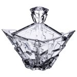 Цукорниця з кришкою 16×16×19 см ваза цукорниця квадратна скляна HP-4-119