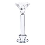 Підсвічник скляний на ніжці  6×19.5 см прозорий декоративний підсвічник на стіл HP-4-11M - Зображення 2