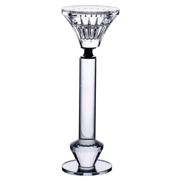 Підсвічник скляний на ніжці 19.5 см прозорий декоративний підсвічник на стіл HP-4-11M