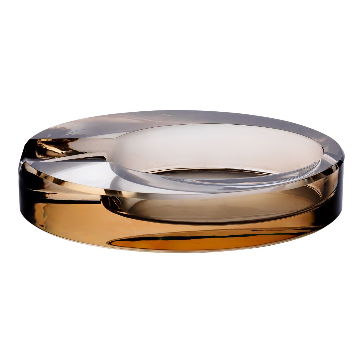 4134_2 Скляна попільничка для сигарет 13х7.5х2.5 см попільничка декоративна настільна Золотиста HP-4-134 - Зображення 1