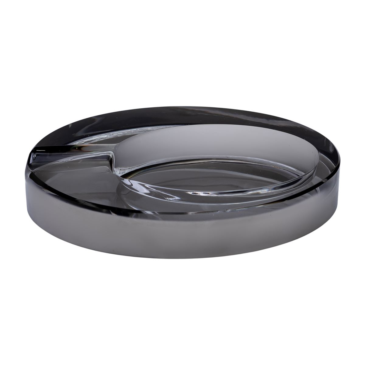 4135_1 Скляна попільничка для сигарет 13х7.5х2.5 см попільничка декоративна настільна Сіра HP-4-135 - Зображення 1