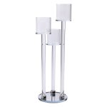 Підсвічник скляний на 3 свічки 12×37.5 см підсвічник декоративний прозорий на ніжці HP-4-13 - Зображення 4