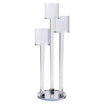 Підсвічник скляний на 3 свічки 12×37.5 см підсвічник декоративний прозорий на ніжці HP-4-13 - Зображення 2