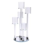 Підсвічник скляний на 5 свічок 16×38 см підсвічник декоративний прозорий на ніжці HP-4-14 - Зображення 2