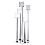 Підсвічник скляний на 5 свічок 20×56.5 см підсвічник декоративний прозорий на ніжці HP-4-16