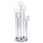 Підсвічник скляний на 5 свічок 20×56.5 см підсвічник декоративний прозорий на ніжці HP-4-16 - Зображення 2