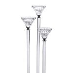 Підсвічник скляний на 3 свічки 12×37 см підсвічник декоративний прозорий на ніжці HP-4-17 - Зображення 4