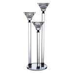 Підсвічник скляний на 3 свічки 12×37 см підсвічник декоративний прозорий на ніжці HP-4-17