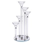 Підсвічник скляний на 5 свічок 16×37.5 см підсвічник декоративний прозорий на ніжці HP-4-18