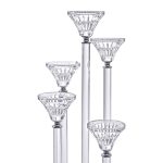 Підсвічник скляний на 5 свічок 16×37.5 см підсвічник декоративний прозорий на ніжці HP-4-18 - Зображення 3