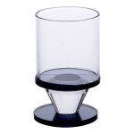 Підсвічник скляний 6×10 см на одну свічку підсвічник келих на ніжці декоративний Сірий HP-4-19S