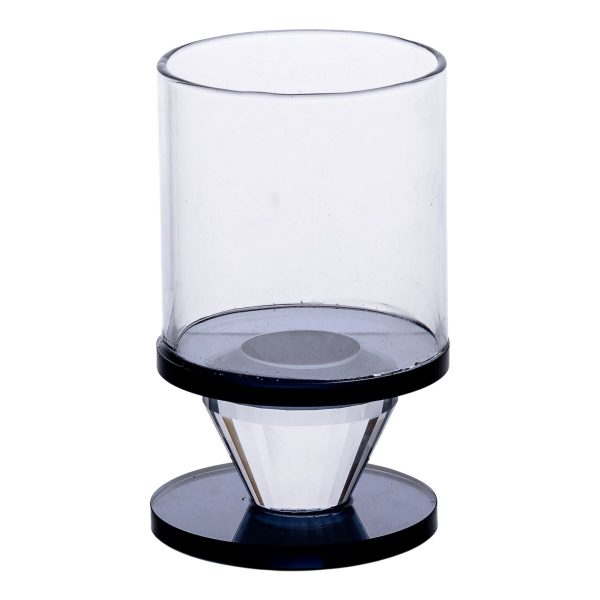 Підсвічник скляний 6×10 см на одну свічку підсвічник келих на ніжці декоративний Сірий HP-4-19S