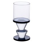 Підсвічник скляний 6×13 см на одну свічку підсвічник келих на ніжці декоративний Сірий HP-4-20M