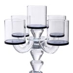 Канделябр на 5 свічок 19×19×24 см підсвічник декоративний скляний на ніжці Чорний HP-4-23 - Зображення 3