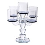 Канделябр на 5 свічок 19×19×24 см підсвічник декоративний скляний на ніжці Чорний HP-4-23