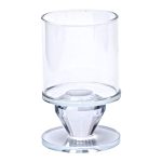 Підсвічник скляний 6×9.3 см на одну свічку підсвічник келих на ніжці декоративний прозорий HP-4-27S - Зображення 2