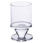 Підсвічник скляний 6×9.3 см на одну свічку підсвічник келих на ніжці декоративний прозорий HP-4-27S