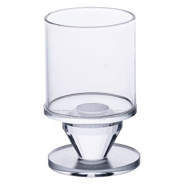 Скляний підсвічник 9.3 см на одну свічку, декоративний келих на ніжці HP-4-27S