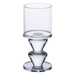 Підсвічник скляний 6×13.3 см на одну свічку підсвічник келих на ніжці декоративний прозорий HP-4-28M