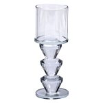 Підсвічник скляний 6×16.5 см на одну свічку підсвічник келих на ніжці декоративний прозорий HP-4-29L - Зображення 2