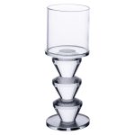 Підсвічник скляний 6×16.5 см на одну свічку підсвічник келих на ніжці декоративний прозорий HP-4-29L