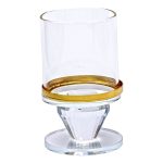 Підсвічник скляний на ніжці з золотою окантовкою 6×10 см підсвічник келих декоративний прозорий HP-4-32S