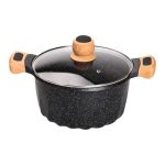Набір посуду, 3 каструлі, з товстодонною алюмінієвою лопаткою та ополоником MGC, чорний HP-4-401B - Зображення 3