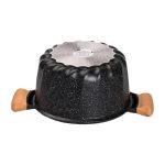 Набір посуду, 3 каструлі, з товстодонною алюмінієвою лопаткою та ополоником MGC, чорний HP-4-401B - Зображення 5