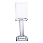 Підсвічник скляний на ніжці 6.5×20 см підсвічник келих декоративний прозорий HP-4-40S