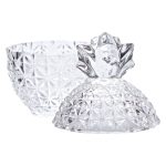 Цукерниця з кришкою Ø9 см ваза цукерниця кругла скляна прозора ананас HP-4-112 - Зображення 3