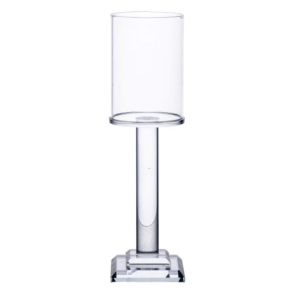 Підсвічник скляний на ніжці 23 см декоративний прозорий HP-4-41M