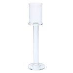 Підсвічник скляний на ніжці 8×31 см підсвічник келих декоративний прозорий HP-4-43S - Зображення 3