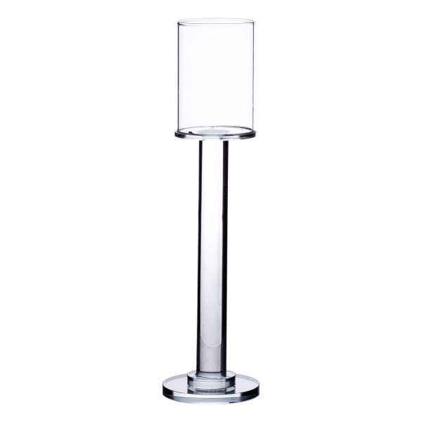 Підсвічник скляний на ніжці 8×31 см підсвічник келих декоративний прозорий HP-4-43S