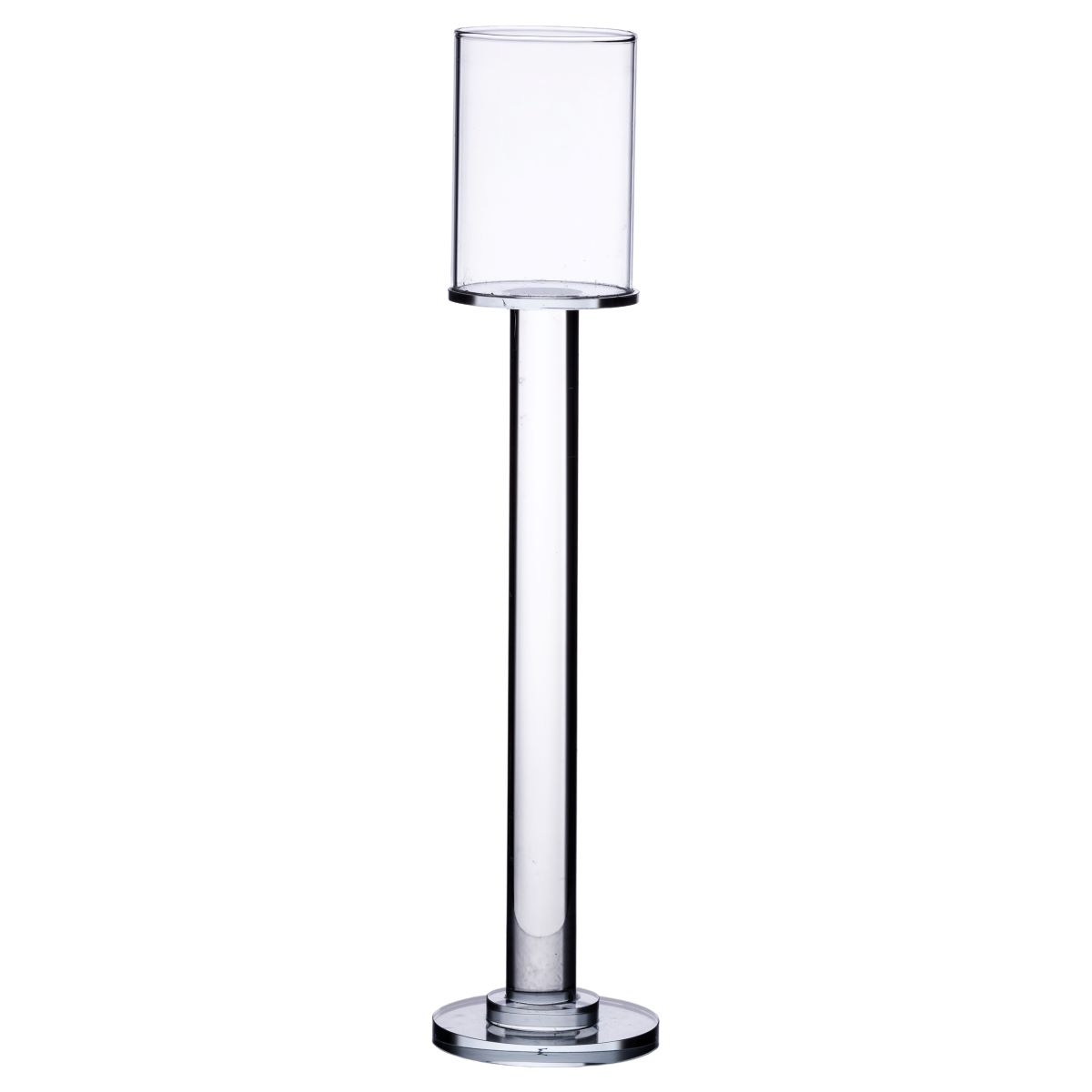 444M_2 Підсвічник скляний на ніжці 8×36 см підсвічник келих декоративний прозорий HP-4-44M - Зображення 1