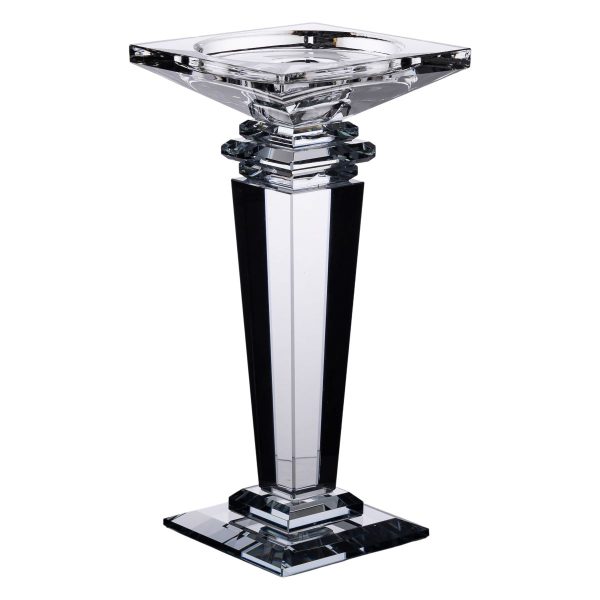 Декоративний скляний підсвічник на високій ніжці 20 см HP-4-52S