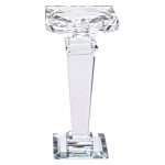 Підсвічник скляний на високій ніжці 9.5×9.5×20 см декоративний прозорий HP-4-52S - Зображення 3